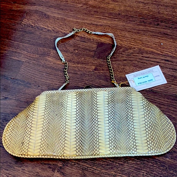 NWT Lelya handmade snake skin leather clutch - Picture 1 of 8